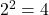 Rendered by QuickLaTeX.com 2^2 = 4